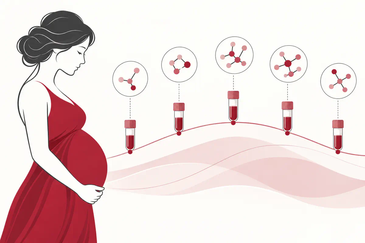 Following metabolic changes throughout pregnancy. Conceptual illustration.